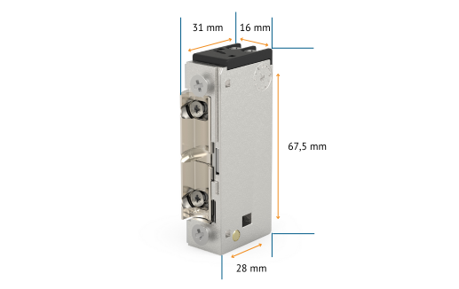 OC361 - Ruststroom elektrische deuropener, radiaal afmetingen 